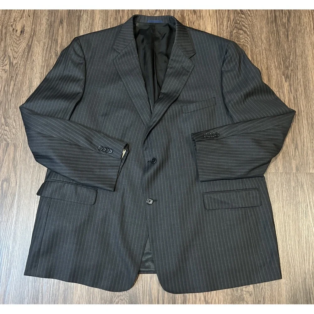 Cremieux Loro Piana Wool Blazer Men's In Gray Stripe Size 52R